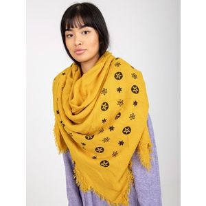 Žlutý dámský šátek s potiskem obraz