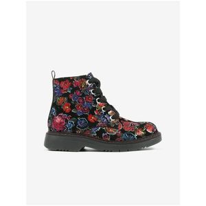 Černé holčičí květované kotníkové boty Richter obraz