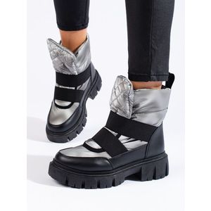 Shelovet dámské sněhové boty stříbrné černé obraz