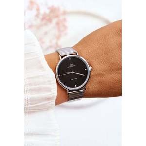 Dámské vodotěsné hodinky na náramku Giorgio&Dario Stříbro-černá obraz