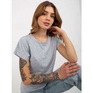Basic šedé melanžové tričko z bavlny obraz