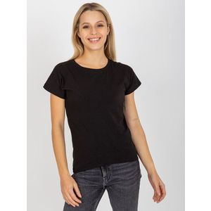 Černé bavlněné dámské basic tričko obraz