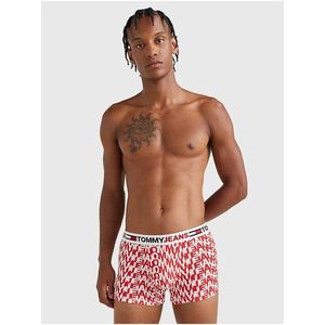 Tommy Hilfiger Underwear Červeno-bílé pánské vzorované boxerky Tommy Jeans obraz