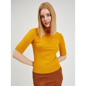 Žlutý dámský svetr s krátkým rukávem a rolákem ORSAY obraz