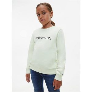 Světle zelená holčičí mikina Calvin Klein Jeans - Holky obraz