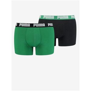 Sada dvou pánských boxerek v černé a zelené barvě Puma obraz