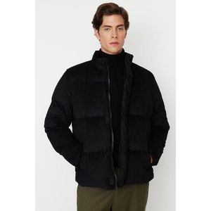 Sametový kabát Trendyol Black Regular Fit obraz