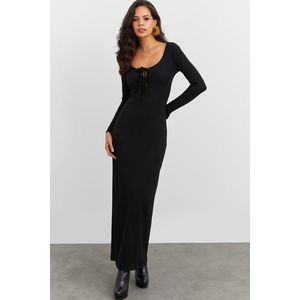 Cool & sexy dámské maxi šaty s černou košilkou obraz