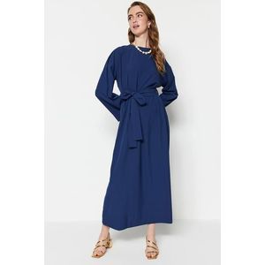 Trendyol Navy Blue Waist Belted Parachute Fabric Wide Fit Woven Dress obraz