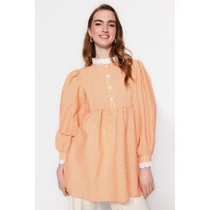 Trendyol Weave See-through Plaid Orange Lace Tunic obraz