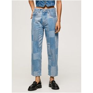 Modré dámské zkrácené straight fit džíny Pepe Jeans Dover Weave - Dámské obraz