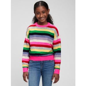 Šedý holčičí svetr barevně pruhovaný GAP obraz
