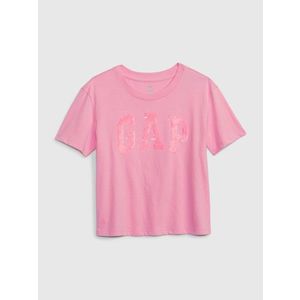 Růžové holčičí tričko organic logo GAP obraz