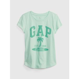 Zelené holčičí tričko organic logo GAP GAP obraz