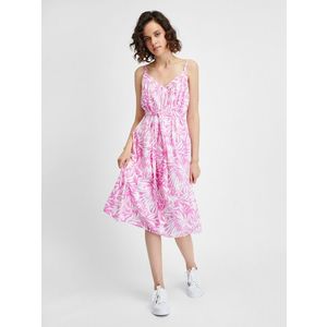 Bílo-růžové dámské květované šaty na ramínka GAP obraz