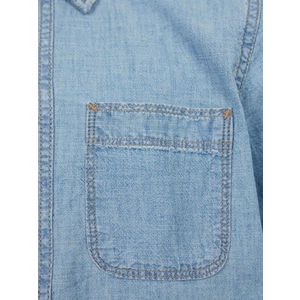 Světle modrá klučičí džínová košile s krátkým rukávem GAP obraz