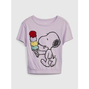 Světle fialové holčičí tričko GAP & Peanuts Snoopy obraz