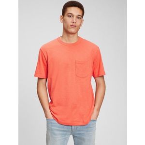 Oranžové pánské bavlněné tričko s kapsičkou GAP obraz