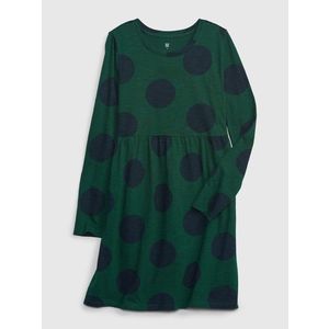 Tmavě zelené holčičí puntíkované šaty GAP obraz