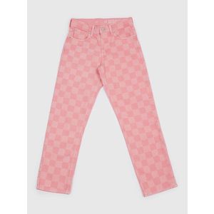 Růžové holčičí kostkované džínové kalhoty GAP obraz