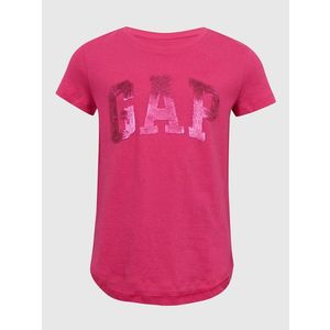 Tmavě růžové holčičí bavlněné tričko s logem GAP obraz