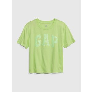 Zelené holčičí tričko organic logo GAP obraz