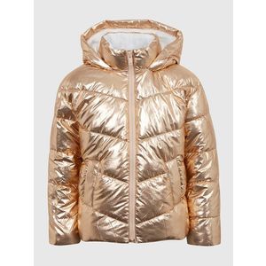 Holčičí metalická zimní prošívaná bunda v zlaté barvě GAP obraz