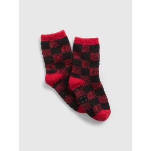 Červené dětské kostkované ponožky GAP obraz