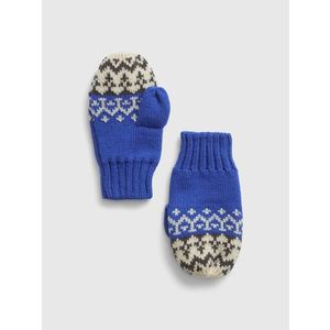Modré dětské vzorované pletené rukavice GAP obraz