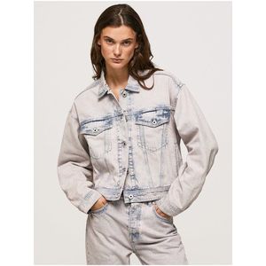 Modro-bílá dámská oversize džínová bunda Pepe Jeans Turner Rose - Dámské obraz