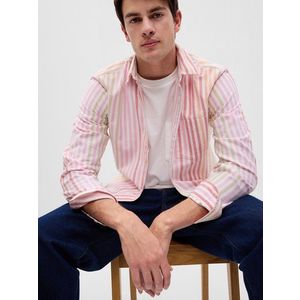 Růžová pánská pruhovaná košile GAP obraz