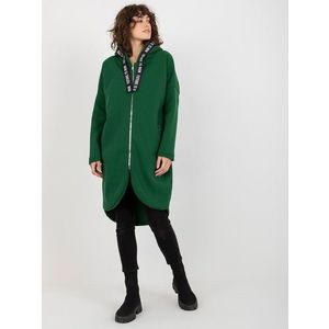 Dámská dlouhá mikina na zip s kapucí - zelená obraz