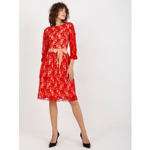 Dámské elegantní krajkové šaty - červené obraz