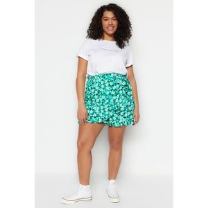 Trendyol Curve Floral Patterned Woven Tie Shorts Skirt obraz