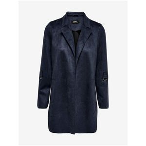 Tmavě modrý dámský kabát v semišové úpravě ONLY Joline obraz