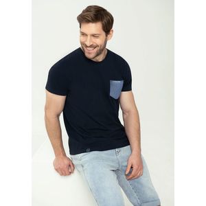 Volcano Man's T-shirt T-Simple M02123-S23 Navy Blue obraz