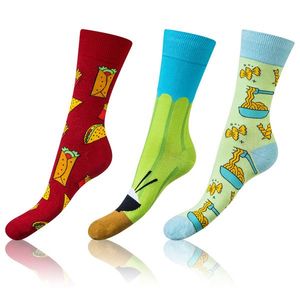 Sada tří párů unisex vzorovaných ponožek v červené, zelené a tyrkysové barvě Bellinda CRAZY SOCKS obraz