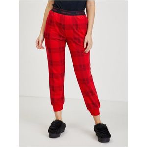Červené dámské kostkované tepláky Calvin Klein Jeans obraz