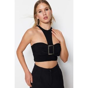 Trendyol Black Crop and Knitted Bustier with Accessories obraz