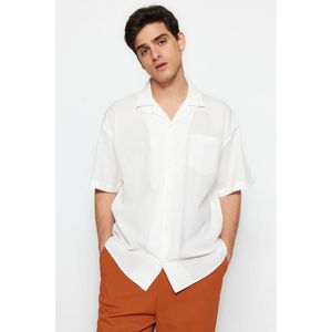 Trendyol White Oversize Fit Summer Shirt obraz