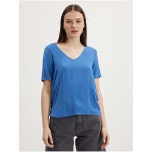 Modré dámské basic tričko VILA Paya - Dámské obraz