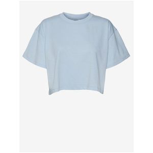 Světle modré crop top tričko Noisy May Alena - Dámské obraz