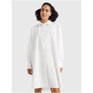 Bílé dámské oversize košilové šaty Tommy Hilfiger - Dámské obraz