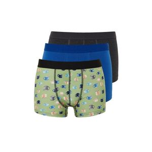 Trendyol Multicolored 3-Piece Coffee Patterned-Plain Pack Cotton Boxer obraz