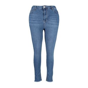 Trendyol Curve Modrá kapsa s vysokým pasem Detailní elastické úzké džíny obraz