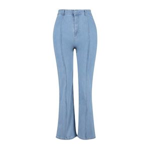 Trendyol Curve modré žebrované džíny širokého střihu s vysokým pasem obraz