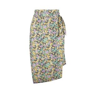 Trendyol Curve Multicolored Floral Patterned Wrap Knitted Skirt obraz