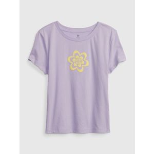 Světle fialové holčičí bavlněné tričko s potiskem GAP obraz