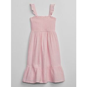 Růžové holčičí midi šaty s volánem GAP obraz