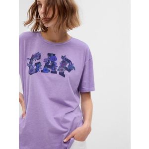 Fialové dámské bavlněné tričko s logem GAP obraz